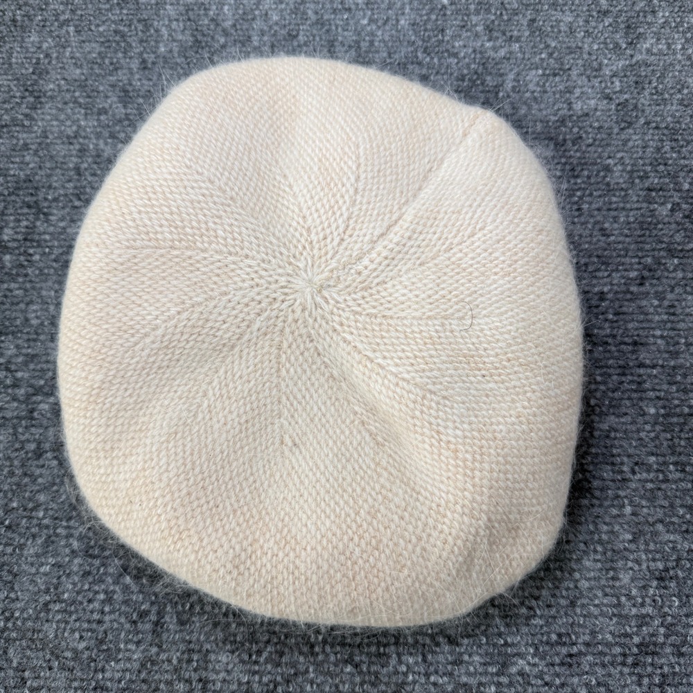 Lucca Beret Hat Knit Fuzzy Cream Ivory Black Trim NWT Cottagecore